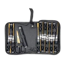Racers Edge RCE7753 Honeycomb Handle 14 Piece Premium Tool Set, Black, with Carry Case