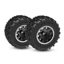 Traxxas TRA10770-STBLK  Large 4″ Sledgehammer Rear Tires on Black Wheels