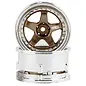DS Racing DSC-DE-022 DS Racing Drift Element 5 Spoke Drift Wheels (Bronze & Chrome w/Gold Rivets) (2) (Adjustable Offset) w/12mm Hex