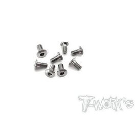T-Works TSS-306LP 3mm x 6mm 64 Titanium Hex. Socket Head Low Profile Half Thread Screws（8pcs.）