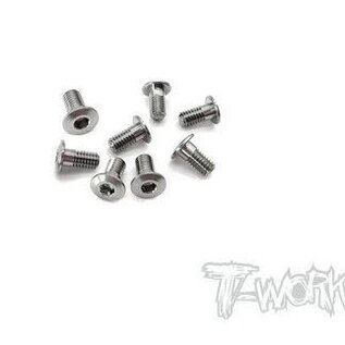 T-Works TSS-306LP 3mm x 6mm 64 Titanium Hex. Socket Head Low Profile Half Thread Screws（8pcs.）