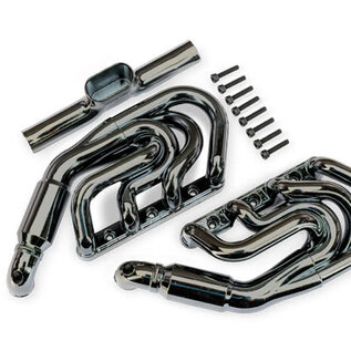 Traxxas TRA10982-BLKCR  Engine exhaust, black chrome/ 2.5x12mm CS (8)
