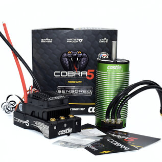 Castle Creations CSE010-0179-02 Cobra 5, 8S, 33.6V ESC, 20A PEAK BEC w/2028-1100KV