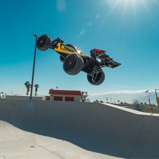 Arrma ARA4206V4T2  Yellow 1/8 TYPHON MEGA 665 4X4 RTR Brushed Buggy