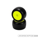 J Concepts JCO4130-2221  Smoothie 2 Mini Green Compound, Pre-mounted Yellow Wheels (Fits - Mini B, Mini-T - Rear)