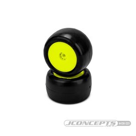 J Concepts JCO4130-2221  Smoothie 2 Mini Green Compound, Pre-mounted Yellow Wheels (Fits - Mini B, Mini-T - Rear)