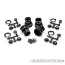 J Concepts JCO3455B  Mini Tribute Black Wheel w/hex Adapter(4) Fits 4123, 4124 for LMT