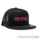 J Concepts JCO5281 Jconcepts, Retro Pink / Teal Hat Embroidered, Flat Bill, Mesh, Snap-back Design - Black