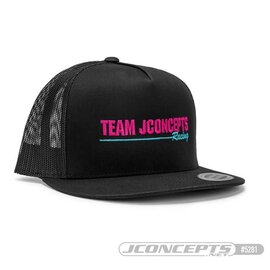 J Concepts JCO5281 Jconcepts, Retro Pink / Teal Hat Embroidered, Flat Bill, Mesh, Snap-back Design - Black