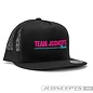 J Concepts JCO5281 Jconcepts, Retro Pink / Teal Hat Embroidered, Flat Bill, Mesh, Snap-back Design - Black