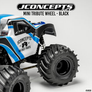J Concepts JCO3455B  Mini Tribute Black Wheel w/hex Adapter(4) Fits 4123, 4124 for LMT