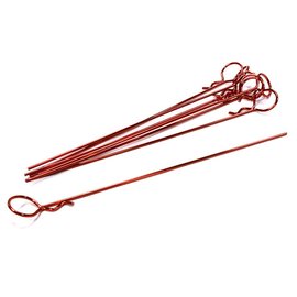 Integy C26260RED  Anodized Red Bent-Up Body Clips (8) For 1/10 RC Cars & Trucks