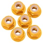 1UP Racing 1UP870703  7075 Aluminum Flanged Locknuts, M3, Gold, (6)