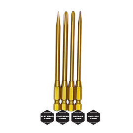 Racers Edge RCE7202  TiN Coated Phillips and Flat Head Bit Set (4pcs)