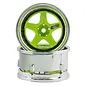 DS Racing DSC-DE-026  Element 5 Spoke Drift Wheels (Green Face/Chrome Lip/Black Rivet) (Adjustable Offset) w/12mm Hex