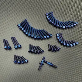 R1wurks R1-900051-2  Blue Titanium Upper Screw Set, Button Head for B7