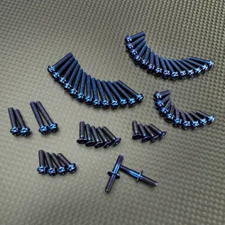 R1wurks R1-900051-2  Blue Titanium Upper Screw Set, Button Head for B7