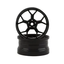 DS Racing DSC-DF-003  DS Racing Feathery Split Spoke Drift Rim (Black Hi Gloss) (2) (6mm Offset) w/12mm Hex