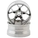 DS Racing DSC-DF-005  DS Racing Feathery Split Spoke Drift Wheels (Chrome) (2) (8mm Offset) w/12mm Hex