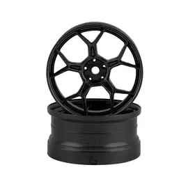 DS Racing DSC-DF-007  DS Racing Feathery Split Spoke Drift Wheels (Gunmetal) (2) (6mm Offset) w/12mm Hex