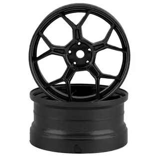 DS Racing DSC-DF-007  DS Racing Feathery Split Spoke Drift Wheels (Gunmetal) (2) (6mm Offset) w/12mm Hex