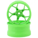 DS Racing DSC-DF-5Y2-6FG-HG  DS Racing Feathery Split Spoke Drift Wheels (Flu Green) (2) (6mm Offset) w/12mm Hex