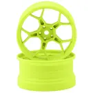 DS Racing DSC-DF-5Y2-6FL-HG  DS Racing Feathery Split Spoke Drift Wheels (Flu Lime) (2) (6mm Offset) w/12mm Hex