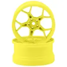 DS Racing DSC-DF-5Y2-6FY-HG  DS Racing Feathery Split Spoke Drift Wheels (Flu Yellow) (2) (6mm Offset) w/12mm Hex