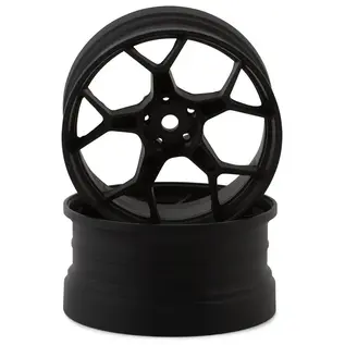 DS Racing DSC-DF-5Y2-8B-BM  DS Racing Feathery Split Spoke Drift Wheels (Matte Black) (2) (8mm Offset) w/12mm Hex