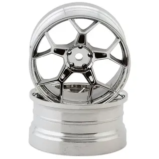 DS Racing DSC-DF-5Y2-8B-CR  DS Racing Feathery Split Spoke Drift Wheels (Chrome) (2) (8mm Offset) w/12mm Hex