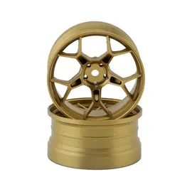 DS Racing DSC-DF-5Y2-8B-GD  DS Racing Feathery Split Spoke Drift Wheels (Gold) (2) (8mm Offset) w/12mm Hex
