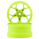 DS Racing DSC-DF-5Y2-8FL-HG  DS Racing Feathery Split Spoke Drift Wheels (Flu Lime) (2) (8mm Offset) w/12mm Hex