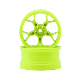 DS Racing DSC-DF-5Y2-8FL-HG  DS Racing Feathery Split Spoke Drift Wheels (Flu Lime) (2) (8mm Offset) w/12mm Hex