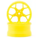 DS Racing DSC-DF-5Y2-8FY-HG  DS Racing Feathery Split Spoke Drift Wheels (Flu Yellow) (2) (8mm Offset) w/12mm Hex