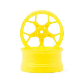 DS Racing DSC-DF-5Y2-8FY-HG  DS Racing Feathery Split Spoke Drift Wheels (Flu Yellow) (2) (8mm Offset) w/12mm Hex