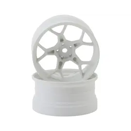 DS Racing DSC-DF-5Y2-8W-WM  DS Racing Feathery Split Spoke Drift Wheels (Matte White) (2) (8mm Offset) w/12mm Hex