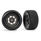 Traxxas TRA10474X  Hoosier Mounted Rear Tires on Gray Wheels (2) Slash Modified