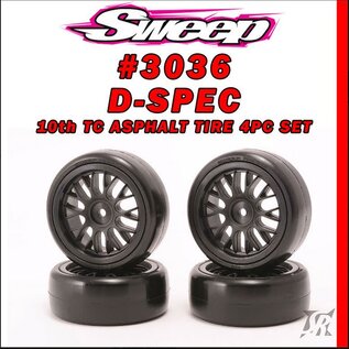 SWEEP SWP3036218P D36 D-SPEC Asphalt TC tire Black 12 Spoke 4pc set