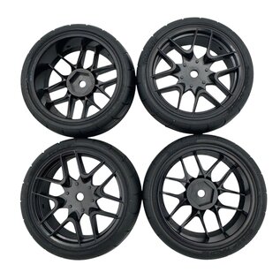 SWEEP SWP3236218P D36 D-SPEC Treaded Belted GT tire Black 12 Spoke 4pc set Pre-glued