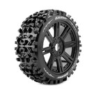 Louise RC LOULT3130SB B-Pioneer 1/8 Off-Road Buggy Tires, 17mm Hex, MTD on Black Spoke Rim, Soft, F/R (2)