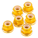1UP Racing 1UP80568 7075 Aluminum M3 Flanged Locknuts - Gold Shine - 6pcs