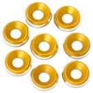 1UP Racing 1UP820719 7075 LowPro Countersunk Washers, M3, Gold Shine, 8pcs