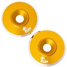 1UP Racing 1UP820721 7075 LowPro Wing Washers, M3, Gold Shine, 2pcs