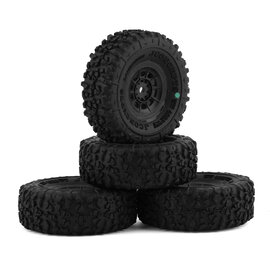 J Concepts JCO4022-3294 Landmines 1.0" Pre-Mounted Tires w/Hazard Wheel (Black) (4) (Green) w/7mm Hex