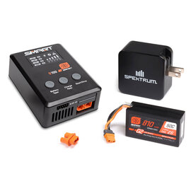 Spektrum SPMXPSS210  Smart Powerstage Surface Bundle: 810mAh 2S 50C LiPo Battery (IC2) / S100 Charger / 65W Power Supply / Adapter