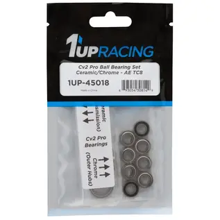 1UP Racing 1UP45018  Racing Associated TC8 Cv2 Pro Ball Bearing Set (Ceramic/Chrome) (14)