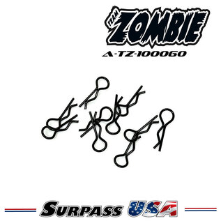 Team Zombie A-TZ-100060 Team Zombie Signature Color Body Clips 1/10 - Z-BLACK (10)