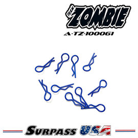 Team Zombie A-TZ-100061 Team Zombie Signature Color Body Clips 1/10 - Z-BLUE (10)