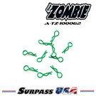 Team Zombie A-TZ-100062 Team Zombie Signature Color Body Clips 1/10 - Z-GREEN (10)