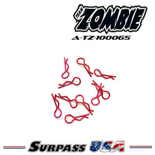 Team Zombie A-TZ-100065 Team Zombie Signature Color Body Clips 1/10 - Z-RED (10)